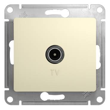 Розетка телевизионная TV в рамку 1дБ бежевая GLOSSA