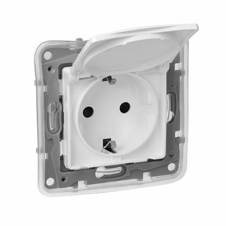 Розетка 2К+3 винтовой зажим (белый) IP44 672232 LEGRAND ETIKA
